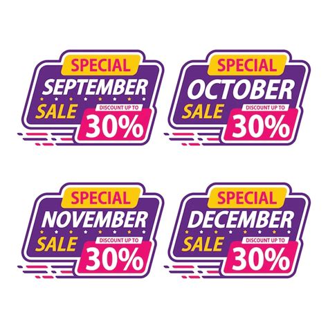 Premium Vector Sticker Sale Special Monthly Promotion September Discount