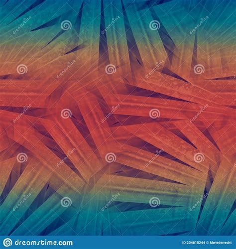 Tropical Blue Foliage On Ombre Sunset Gradient Stock Illustration