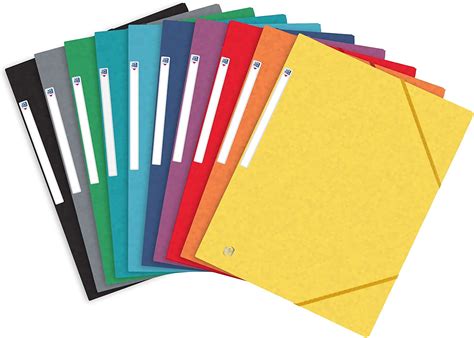 Oxford Document Wallets A4 Assorted Colours Pack Of 10