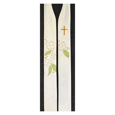 627 Easter Clergy Stole Dogwood Legend Stole — Carrot Top Studio