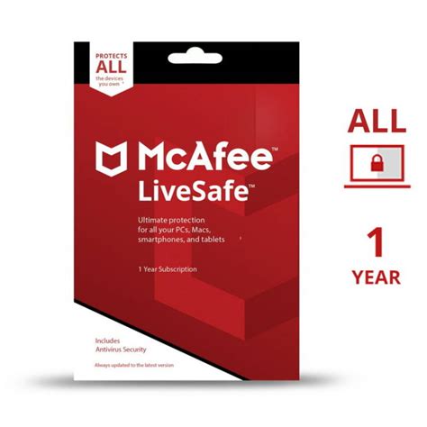 Mcafee ซอฟแวร์ Antivirus Livesafe Unlimited Devices 1 Year รุ่น Mls1y Box