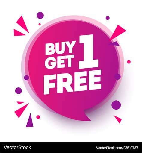 Buy 1 Get 1 Free Sale Tag Banner Design Speech B Vector Image