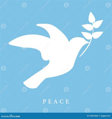Icon Of Dove Flying With Olive Twig In Its Beak Cartoon Vector