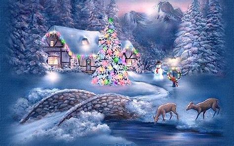 Christmas Scenery Backgrounds Wallpaper Cave