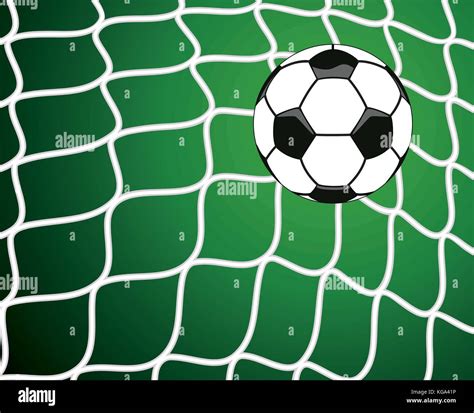 Vector Illustration Of Soccer Ball In Net Goal Symbol Stock Vector