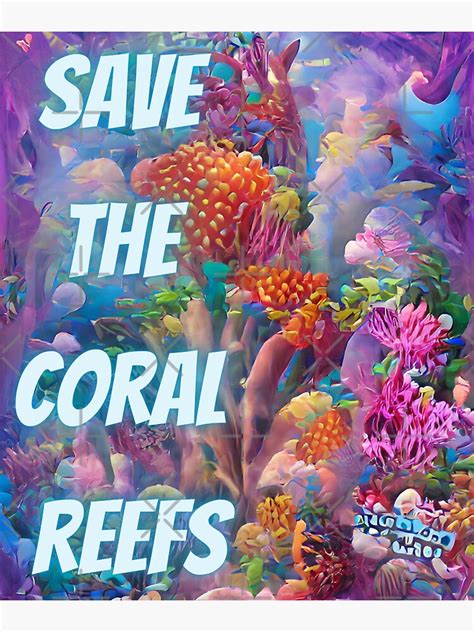 Save The Coral Reefs Colorful Algoart Sticker By Thefatminion