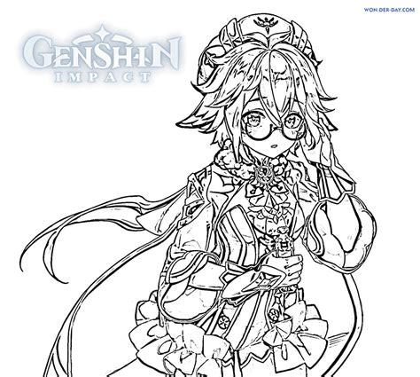 Characters In Genshin Impact Coloring Page Free Printable Coloring