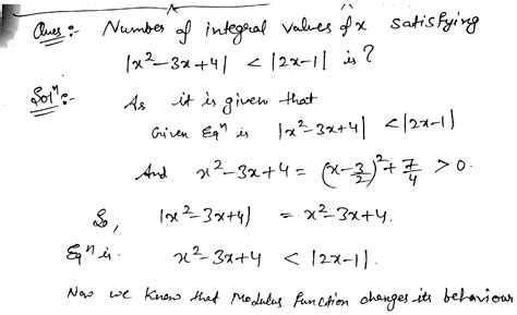 number of integral values of x satisfying x2 3x 4