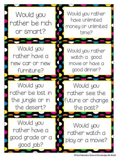 Would You Rather Questions For Second Graders