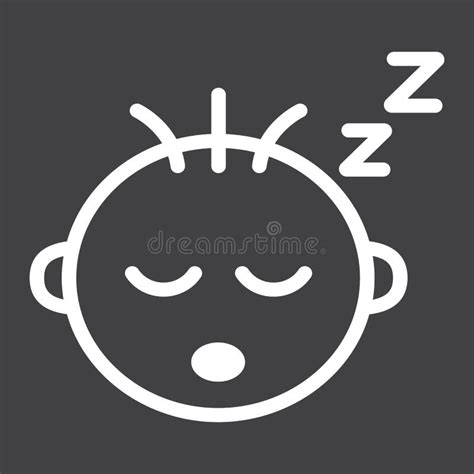 Baby Boy Sleep Line Icon Child And Infant Stock Vector Illustration