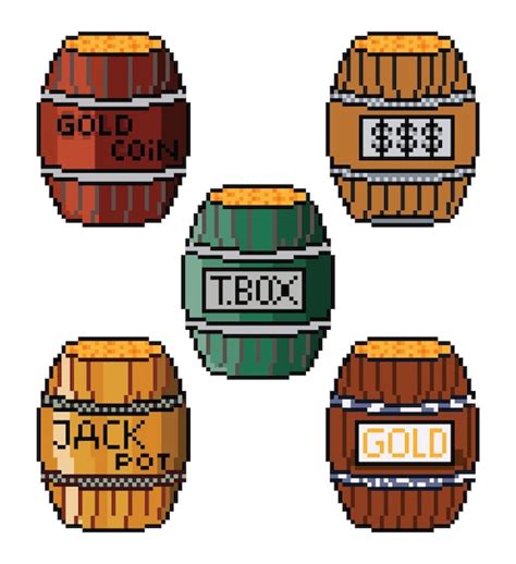 Premium Vector Toxic Barrel Pixel Art Beer Barrel Pixel Art