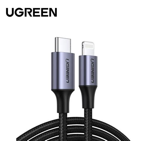 Ugreen Usb C To Lightning Mm Cable Aluminum Shell Braided 1m Black