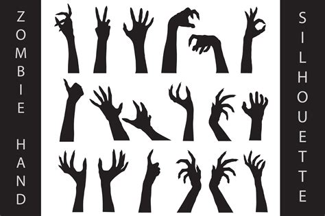 creepy zombie hands silhouette graphic by davector · creative fabrica