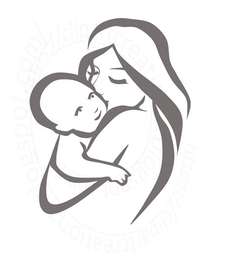Mother And Child Clipart Black And White
