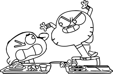 This category has a surprising amount of top coloring games that are rewarding to play. nice Gumball And Darwin Noo Coloring Page (avec images ...