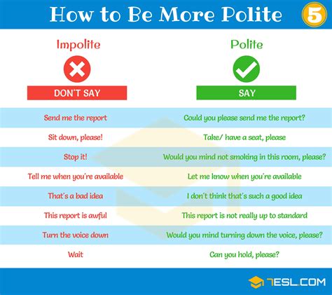 How To Be Polite Useful Phrases For Speaking Polite English 7esl