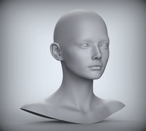 3d model 12 3d head face female character women teenager portrait doll 3d vr ar low poly