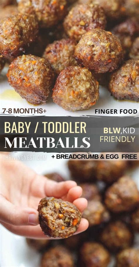 Soft Beef Meatballs For Baby Blw Toddler No Egg Thrivingnest