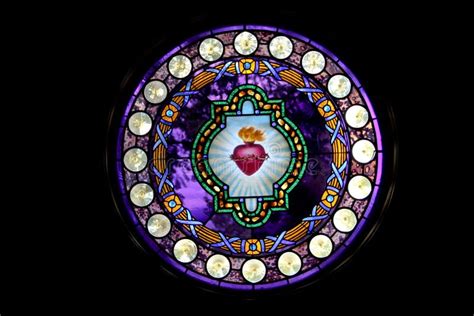 Sacred Heart Stained Glass Window Stock Image Image Of Stained