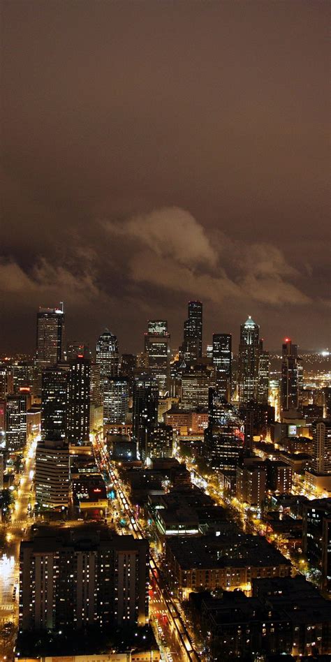 Night City Buildings Skyscrapers Dark 1080x2160 Wallpaper City