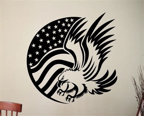 Hot Selling American Style Flag Wall Mural Patterned By Eagle Cool