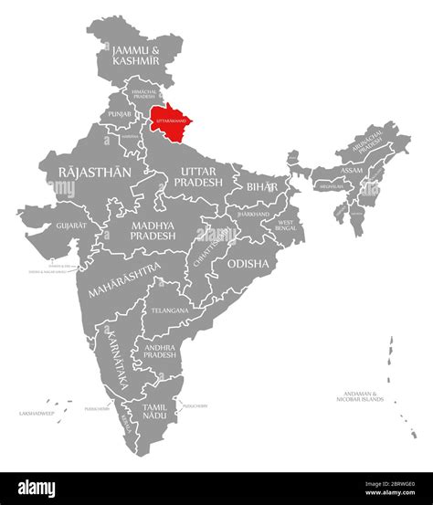 Map Of Uttarakhand Hi Res Stock Photography And Images Alamy
