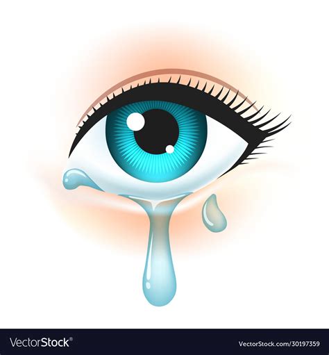 Eye With Tears Royalty Free Vector Image Vectorstock