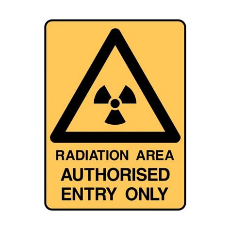Warning Sign Radiation Area Authorised Entry Only Self Adhesive