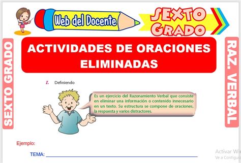 Actividades De Oraciones Eliminadas Para Quinto De Primaria Doc