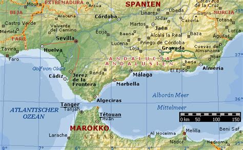 Málaga är en av de största städerna spanien land. Andalusien Ronda Karte | goudenelftal