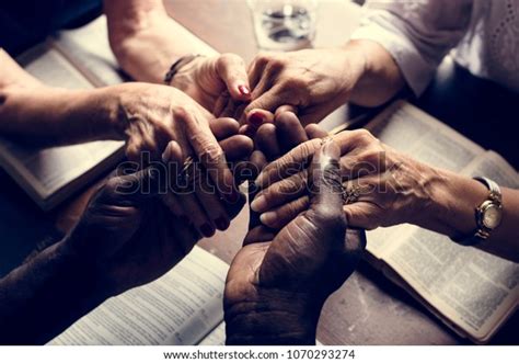 Group People Holding Hands Praying Worship Stock Photo Edit Now
