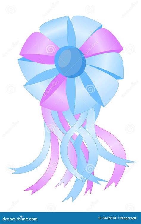 Pink And Blue Ribbon Bow Stock Vector Image Of Decoration 6442618