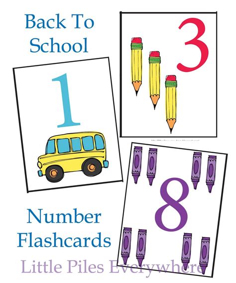 Hundreds of pdf lesson plans. Little Piles Everywhere: Back To School Number Flashcards