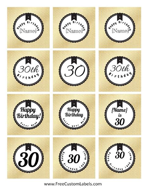 Free Printable 30th Birthday Cupcake Toppers
