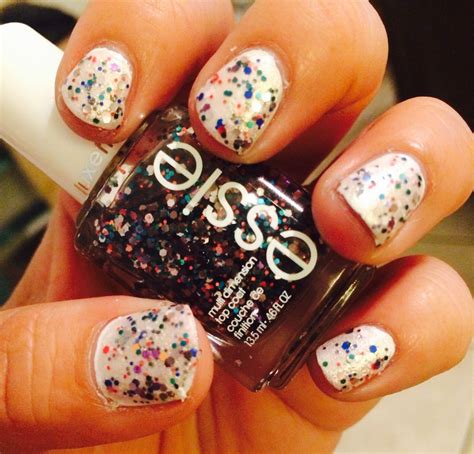 Bliss top coat go to the matte: White base coat with many layers of glitter polish. Add a ...