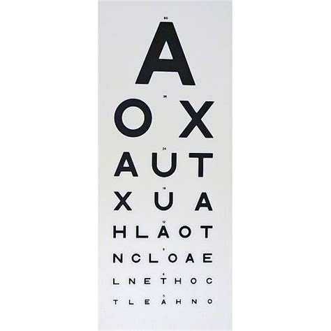The snellen chart tests distance visual acuity (distance vision) and is only one of the tests done to access eyesight. AOX Snellen 6m Letter Direct Panel | Health and Care
