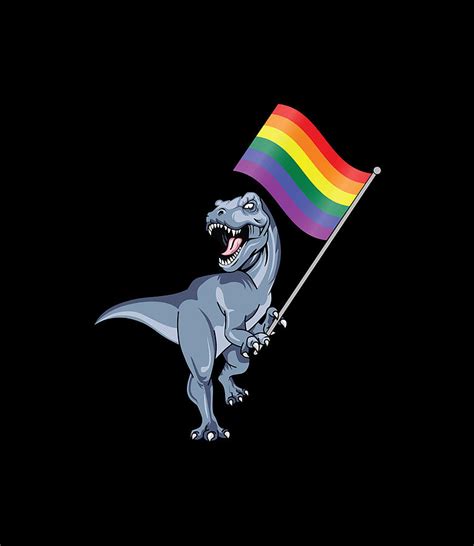 Pride Dinosaur LGBT Gay Lesbian Bisexual Transgender Trans Digital Art By Quynh Vo