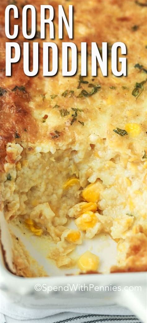 this homemade corn pudding is the perfect side dish to any feast a sweet corn mixture is baked