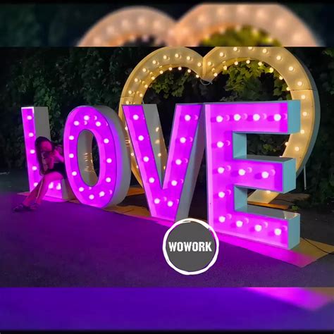 Wowork Metal Led Large 3ft 4ft 5ft Double Stack Marquee Letter Stand
