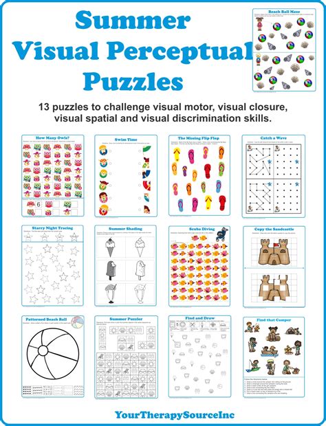 Summer Visual Perceptual Puzzles Your Therapy Source