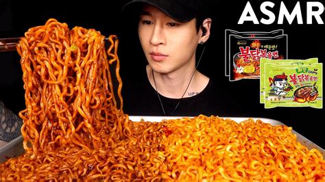 Asmr Fire Noodle And Spicy Jjajang Mukbang No Talking Eating Sounds Zach Choi Asmr Youtube