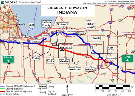 Map Directions Indiana Lincoln Highway Association