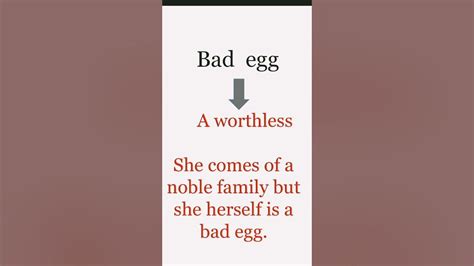 Bad Egg Meaningidiomenglishidiomsenglishlearningshorts Youtube