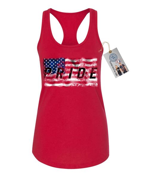 Custom Apparel R Us American Pride Flag Womens Racerback Tank