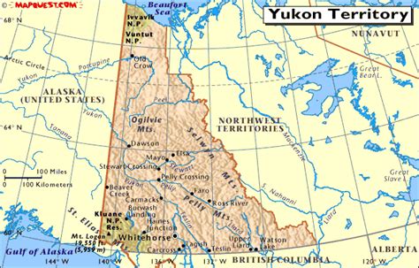 Map Of The Yukon Territory Canada