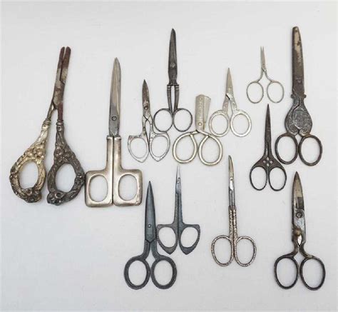 13 Antique Vintage Scissors Sterling