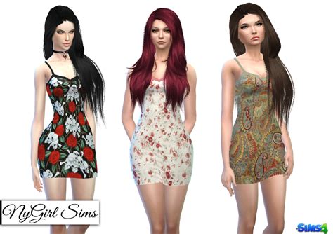 Nygirl Sims 4 Floral Mini Dress