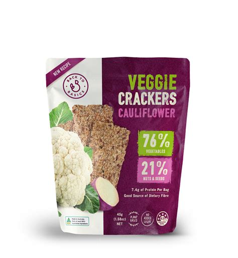 Back To Basics Veggie Cracker Cauliflower Sweet Potato 12 X 45g