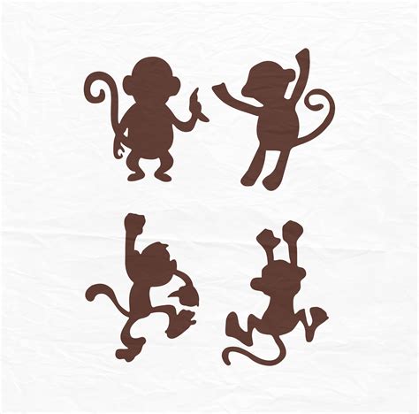 Monkey Svg Monkey Silhouette Monkey Monogram Svg Svg Files