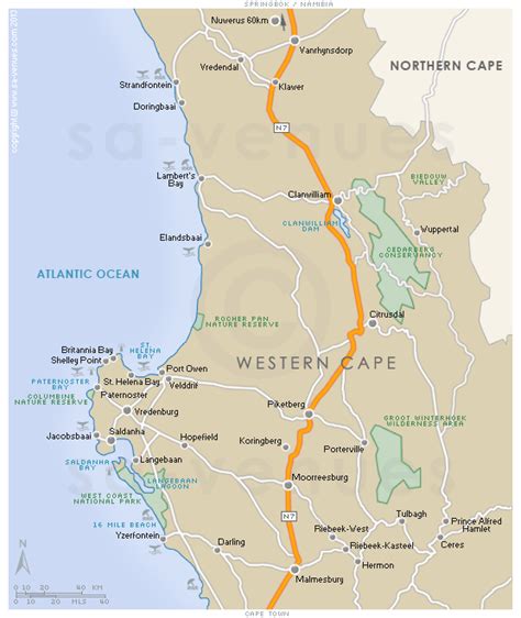 Cape West Coast Map